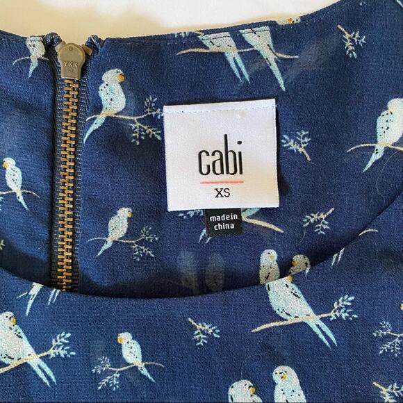 CAbi Parakeet Chirp layered tank top/ blouse with zipper - XS EUC - Picture 3 of 9